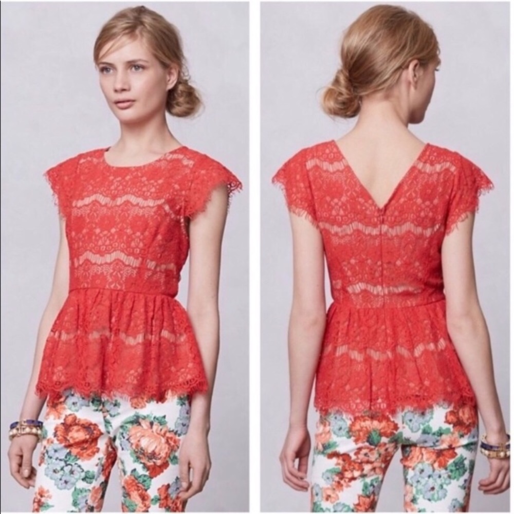 ANTHRO // MAEVE • Katrine Peplum Top Size X Small - Picture 2 of 7